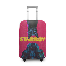 Чехол для чемодана 3D с принтом STARBOY в Екатеринбурге, 86% полиэфир, 14% спандекс | двустороннее нанесение принта, прорези для ручек и колес | blinding lights | heartless | starboy | the weekend | уикенд