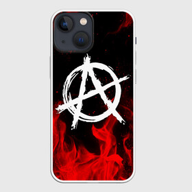 Чехол для iPhone 13 mini с принтом АНАРХИЯ | ANARCHY RED FIRE в Екатеринбурге,  |  | anarchy | riot | rock | анархия | бунт | знаки | музыка | панки | рок | символ