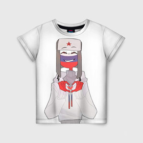 Детская футболка 3D с принтом Country Humans в Екатеринбурге, 100% гипоаллергенный полиэфир | прямой крой, круглый вырез горловины, длина до линии бедер, чуть спущенное плечо, ткань немного тянется | countryhumans | картинки | персонаж | прикольные картинки