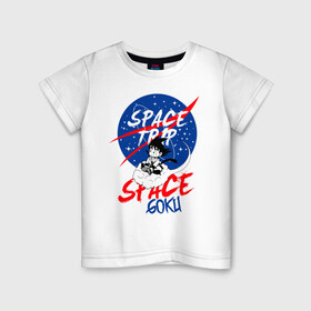 Детская футболка хлопок с принтом Space trip в Екатеринбурге, 100% хлопок | круглый вырез горловины, полуприлегающий силуэт, длина до линии бедер | Тематика изображения на принте: аниме | космическая | космос | наса | путешествие в космос