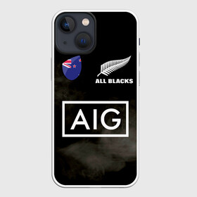 Чехол для iPhone 13 mini с принтом ALL BLACKS в Екатеринбурге,  |  | Тематика изображения на принте: all blacks | new zealandd | rugby | новая зеландия | олл блэкс | регби | хака