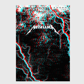 Скетчбук с принтом METALLICA GLITCH STORM в Екатеринбурге, 100% бумага
 | 48 листов, плотность листов — 100 г/м2, плотность картонной обложки — 250 г/м2. Листы скреплены сверху удобной пружинной спиралью | metallica | rock | джеймс хэтфилд | джейсон ньюстед | дэйв мастейн | кирк хэмметт | клифф бёртон | ларс ульрих | металлика | музыка | роберт трухильо | рок