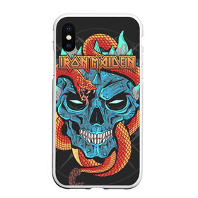 Чехол для iPhone XS Max матовый с принтом Iron Maiden в Екатеринбурге, Силикон | Область печати: задняя сторона чехла, без боковых панелей | 80s | hardrock | heavy | iron | maiden | metal | pop | steve harris | the final frontier | uk | айрон | группа | железная дева | метал | мэйден | хеви