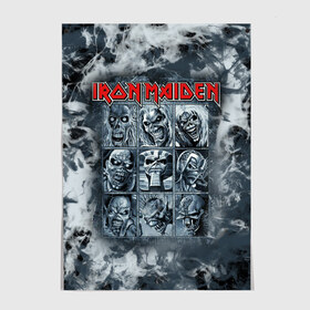 Постер с принтом Iron Maiden в Екатеринбурге, 100% бумага
 | бумага, плотность 150 мг. Матовая, но за счет высокого коэффициента гладкости имеет небольшой блеск и дает на свету блики, но в отличии от глянцевой бумаги не покрыта лаком | 80s | hardrock | heavy | iron | maiden | metal | pop | steve harris | the final frontier | uk | айрон | группа | железная дева | метал | мэйден | хеви