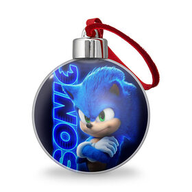 Ёлочный шар с принтом SONIC в Екатеринбурге, Пластик | Диаметр: 77 мм | hedgehog | metal sonic | silver | silver the hedgehog | sonic | sonic boom | sonic the hedgehog | еж | ёж сонник | ежик | игры | кино | соник | соник в кино | фильм