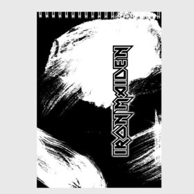 Скетчбук с принтом Iron Maiden в Екатеринбурге, 100% бумага
 | 48 листов, плотность листов — 100 г/м2, плотность картонной обложки — 250 г/м2. Листы скреплены сверху удобной пружинной спиралью | 80s | hardrock | heavy | iron | maiden | metal | pop | steve harris | the final frontier | uk | айрон | группа | железная дева | метал | мэйден | хеви