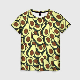 Женская футболка 3D с принтом Авокадо в Екатеринбурге, 100% полиэфир ( синтетическое хлопкоподобное полотно) | прямой крой, круглый вырез горловины, длина до линии бедер | avocado | food | fruit | vegan | vegetarian | авокадо | веган | вегетарианство | еда | фрукты