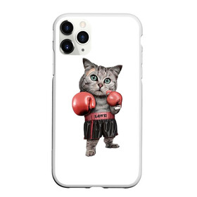 Чехол для iPhone 11 Pro Max матовый с принтом Кот боксёр в Екатеринбурге, Силикон |  | арт | животные | искусство | картинка | рисунок