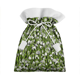 Подарочный 3D мешок с принтом Подснежники в Екатеринбурге, 100% полиэстер | Размер: 29*39 см | Тематика изображения на принте: 8 марта | букет | весенний | весна | клумба | паттерн | подарок | подснежник | растение | цветочный | цветы. цветок