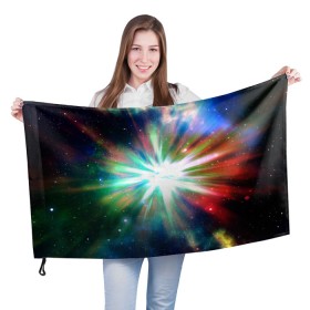 Флаг 3D с принтом Космическая вспышка в Екатеринбурге, 100% полиэстер | плотность ткани — 95 г/м2, размер — 67 х 109 см. Принт наносится с одной стороны | astronomy | астрономия | вселенная | вселенский | вспышка | вспышки | галактика | звезда | звёзды | космическая | космос | пространство | свет | светящиеся | светящийся | яркий | яркость