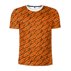 Мужская футболка 3D спортивная с принтом Хлебушек в Екатеринбурге, 100% полиэстер с улучшенными характеристиками | приталенный силуэт, круглая горловина, широкие плечи, сужается к линии бедра | bread | food | багет | батон | еда | паттерн | текстуры | хлеб