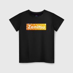 Детская футболка хлопок с принтом ZENITSU  в Екатеринбурге, 100% хлопок | круглый вырез горловины, полуприлегающий силуэт, длина до линии бедер | demon slayer | kimetsu no yaiba | nezuko | shinobu | slayer | tanjiro | zenitsu | гию томиока | зенитцу | иноске хашибира | клинок рассекающий демонов | незуко | танджиро | шинобу кочо