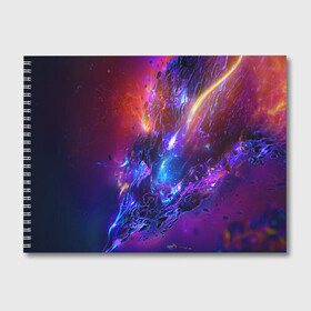 Альбом для рисования с принтом Universe Neon в Екатеринбурге, 100% бумага
 | матовая бумага, плотность 200 мг. | abstract | neon | space | universe | абстракция | вселенная | космос | неон