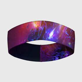 Повязка на голову 3D с принтом Universe Neon в Екатеринбурге,  |  | abstract | neon | space | universe | абстракция | вселенная | космос | неон