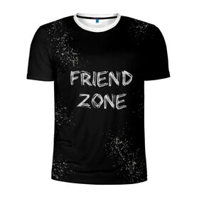 Мужская футболка 3D спортивная с принтом FRIEND ZONE в Екатеринбурге, 100% полиэстер с улучшенными характеристиками | приталенный силуэт, круглая горловина, широкие плечи, сужается к линии бедра | Тематика изображения на принте: friend | zone | белая | девушка | девушке | другу | друзья | звезды | зона | любимой | люблю | минимализм | надпись | не | отношения | парень | парню | подарок | подруге | подружке | просто | только | френд