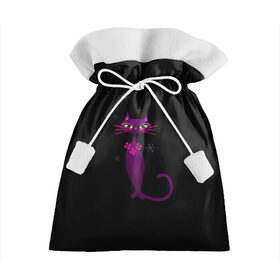 Подарочный 3D мешок с принтом Модная кошка в Екатеринбурге, 100% полиэстер | Размер: 29*39 см | глаза | глазищи | животные | кошка | красотка | модная | модница | питомец | усы | хвост