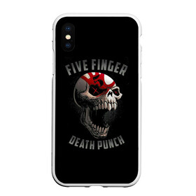 Чехол для iPhone XS Max матовый с принтом Five Finger Death Punch в Екатеринбурге, Силикон | Область печати: задняя сторона чехла, без боковых панелей | Тематика изображения на принте: 5fdp | death | ffdp | finger | five | five finger death punch | punch | грув метал