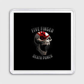 Магнит 55*55 с принтом Five Finger Death Punch в Екатеринбурге, Пластик | Размер: 65*65 мм; Размер печати: 55*55 мм | 5fdp | death | ffdp | finger | five | five finger death punch | punch | грув метал