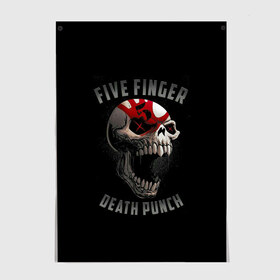 Постер с принтом Five Finger Death Punch в Екатеринбурге, 100% бумага
 | бумага, плотность 150 мг. Матовая, но за счет высокого коэффициента гладкости имеет небольшой блеск и дает на свету блики, но в отличии от глянцевой бумаги не покрыта лаком | 5fdp | death | ffdp | finger | five | five finger death punch | punch | грув метал