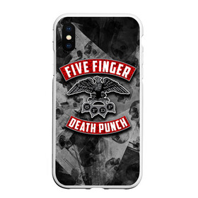 Чехол для iPhone XS Max матовый с принтом Five Finger Death Punch в Екатеринбурге, Силикон | Область печати: задняя сторона чехла, без боковых панелей | Тематика изображения на принте: 5fdp | death | ffdp | finger | five | five finger death punch | punch | грув метал