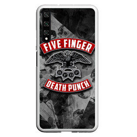 Чехол для Honor 20 с принтом Five Finger Death Punch в Екатеринбурге, Силикон | Область печати: задняя сторона чехла, без боковых панелей | Тематика изображения на принте: 5fdp | death | ffdp | finger | five | five finger death punch | punch | грув метал