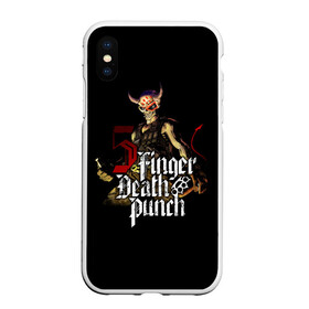 Чехол для iPhone XS Max матовый с принтом Five Finger Death Punch в Екатеринбурге, Силикон | Область печати: задняя сторона чехла, без боковых панелей | Тематика изображения на принте: 5fdp | death | ffdp | finger | five | five finger death punch | punch | грув метал