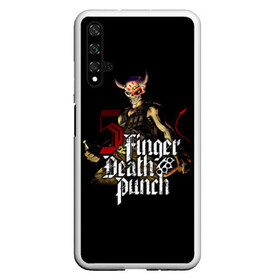 Чехол для Honor 20 с принтом Five Finger Death Punch в Екатеринбурге, Силикон | Область печати: задняя сторона чехла, без боковых панелей | Тематика изображения на принте: 5fdp | death | ffdp | finger | five | five finger death punch | punch | грув метал