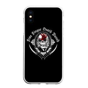 Чехол для iPhone XS Max матовый с принтом Five Finger Death Punch в Екатеринбурге, Силикон | Область печати: задняя сторона чехла, без боковых панелей | Тематика изображения на принте: 5fdp | death | ffdp | finger | five | five finger death punch | punch | грув метал