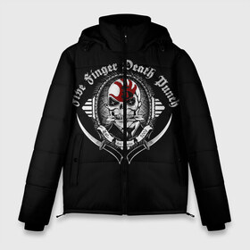 Мужская зимняя куртка 3D с принтом Five Finger Death Punch в Екатеринбурге, верх — 100% полиэстер; подкладка — 100% полиэстер; утеплитель — 100% полиэстер | длина ниже бедра, свободный силуэт Оверсайз. Есть воротник-стойка, отстегивающийся капюшон и ветрозащитная планка. 

Боковые карманы с листочкой на кнопках и внутренний карман на молнии. | Тематика изображения на принте: 5fdp | death | ffdp | finger | five | five finger death punch | punch | грув метал
