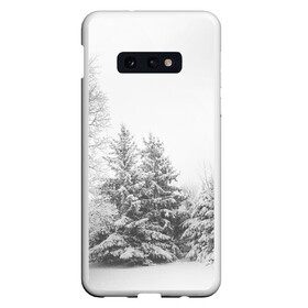 Чехол для Samsung S10E с принтом Winter Storm в Екатеринбурге, Силикон | Область печати: задняя сторона чехла, без боковых панелей | Тематика изображения на принте: winter | белый | деревья | ели | ель | заснеженный | зима | зимний | искусство | лес | природа | снег | снежная | текстура | текстуры | шторм