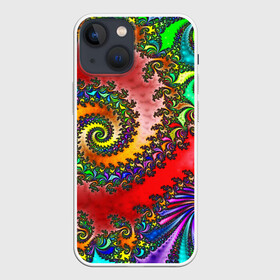 Чехол для iPhone 13 mini с принтом ФРАКТАЛЬНЫЙ УЗОР в Екатеринбурге,  |  | abstract | abstraction | color | fractal | geometry | paitnt | polygon | polygonal | psy | абстракция | геометрия | краски | неоновые | полигоны | психоделика | фрактал