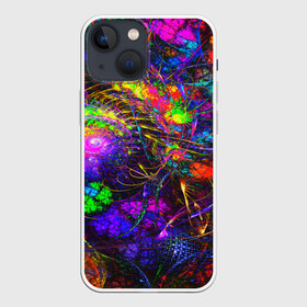 Чехол для iPhone 13 mini с принтом НЕОНОВЫЕ КРАСКИ в Екатеринбурге,  |  | abstract | abstraction | color | fractal | geometry | paitnt | polygon | polygonal | psy | абстракция | геометрия | краски | неоновые | полигоны | психоделика | фрактал