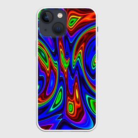 Чехол для iPhone 13 mini с принтом НЕОНОВЫЕ КРАСКИ в Екатеринбурге,  |  | abstract | abstraction | color | fractal | geometry | paitnt | polygon | polygonal | psy | абстракция | геометрия | краски | неоновые | полигоны | психоделика | фрактал