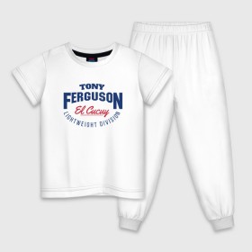 Детская пижама хлопок с принтом Tony Ferguson в Екатеринбурге, 100% хлопок |  брюки и футболка прямого кроя, без карманов, на брюках мягкая резинка на поясе и по низу штанин
 | Тематика изображения на принте: 