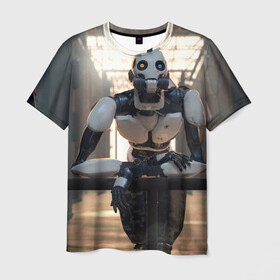 Мужская футболка 3D с принтом Любовь Смерть Роботы в Екатеринбурге, 100% полиэфир | прямой крой, круглый вырез горловины, длина до линии бедер | death | icon | love | love death robots | netflix | robots | series | любовь | мультфильм | нетфликс | нэтфликс | роботы | сериал