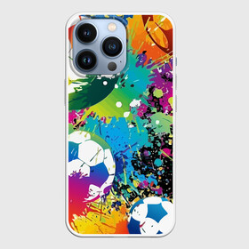 Чехол для iPhone 13 Pro с принтом Football Paints в Екатеринбурге,  |  | Тематика изображения на принте: art | ball | football | paint | spray | texture | арт | брызги | краски | мяч | текстура | футбол