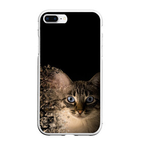 Чехол для iPhone 7Plus/8 Plus матовый с принтом Disintegrating Cat в Екатеринбурге, Силикон | Область печати: задняя сторона чехла, без боковых панелей | cat | азулес | атомный кот | голубоглазая кошка | голубоглазый кот | голубоглазый котик | кот | кот к | кот распадающийся на атомы | кот с голубыми глазами | котик | котэ | кошак | кошачий портрет