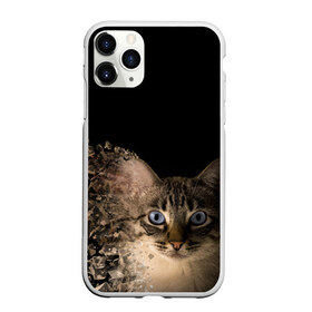 Чехол для iPhone 11 Pro матовый с принтом Disintegrating Cat в Екатеринбурге, Силикон |  | cat | азулес | атомный кот | голубоглазая кошка | голубоглазый кот | голубоглазый котик | кот | кот к | кот распадающийся на атомы | кот с голубыми глазами | котик | котэ | кошак | кошачий портрет