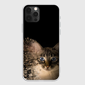 Чехол для iPhone 12 Pro Max с принтом Disintegrating Cat в Екатеринбурге, Силикон |  | Тематика изображения на принте: cat | азулес | атомный кот | голубоглазая кошка | голубоглазый кот | голубоглазый котик | кот | кот к | кот распадающийся на атомы | кот с голубыми глазами | котик | котэ | кошак | кошачий портрет