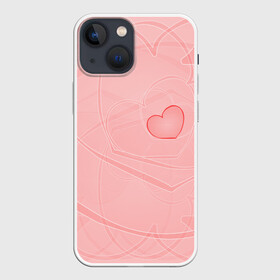 Чехол для iPhone 13 mini с принтом Сердечко в Екатеринбурге,  |  | 8 | валентин | волны | девочке | девушке | жене | интересная | линии | любимой | марта | прикольная. | розовая | сердечки | сердце