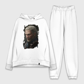 Женский костюм хлопок Oversize с принтом ВЕДЬМАК в Екатеринбурге,  |  | geralt | the witcher | the witcher wild hunt | witcher | wolf | ведьмак | ведьмак 3 | волк | геральт | охотник