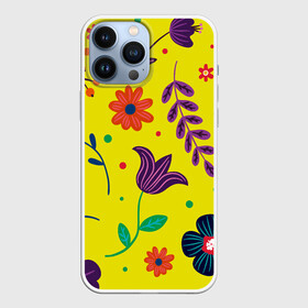 Чехол для iPhone 13 Pro Max с принтом Цветочный микс в Екатеринбурге,  |  | flowers | девушки | желтые | круги | лето | листья | природа | разноцветные | растения | ромашки | солнце | текстура | тропика | тюльпаны | узоры | цветочки | цветы