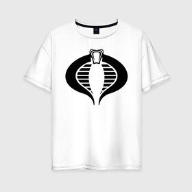 Женская футболка хлопок Oversize с принтом Кобра в Екатеринбурге, 100% хлопок | свободный крой, круглый ворот, спущенный рукав, длина до линии бедер
 | animals | cm punk | cobra | snake | животные | змея | кобра | см панк