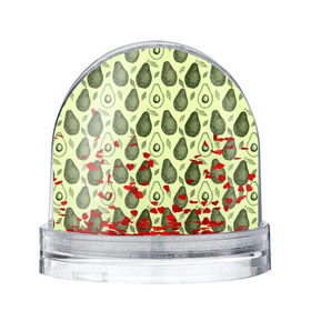 Снежный шар с принтом Авокадо паттерн в Екатеринбурге, Пластик | Изображение внутри шара печатается на глянцевой фотобумаге с двух сторон | avocado | pattern | vegan | vegetarian | авокадо | веган | вегетарианство | паттерн