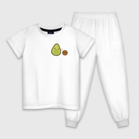 Детская пижама хлопок с принтом Авокадо в Екатеринбурге, 100% хлопок |  брюки и футболка прямого кроя, без карманов, на брюках мягкая резинка на поясе и по низу штанин
 | avocado | vegan | vegetarian | авокадо | веган | вегетарианство