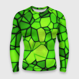 Мужской рашгард 3D с принтом Зеленая мозаика в Екатеринбурге,  |  | зеленая мозаика | зелень | мозаика | мозаичный узор | текстура | узор мозаика