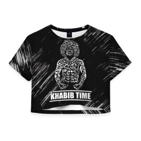 Женская футболка Crop-top 3D с принтом KHABIB в Екатеринбурге, 100% полиэстер | круглая горловина, длина футболки до линии талии, рукава с отворотами | khabib | боец | борец | мма | нурмагомедов | орёл | хабиб