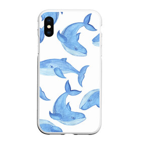 Чехол для iPhone XS Max матовый с принтом Косяк китов в Екатеринбурге, Силикон | Область печати: задняя сторона чехла, без боковых панелей | арт | карандашом | кит | киты | красками | море | моря | океан | океаны | под водой | рисунок