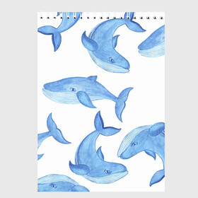 Скетчбук с принтом Косяк китов в Екатеринбурге, 100% бумага
 | 48 листов, плотность листов — 100 г/м2, плотность картонной обложки — 250 г/м2. Листы скреплены сверху удобной пружинной спиралью | арт | карандашом | кит | киты | красками | море | моря | океан | океаны | под водой | рисунок