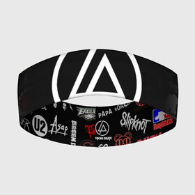 Повязка на голову 3D с принтом LINKIN PARK | ROCK LOGO (Z) в Екатеринбурге,  |  | chester bennington | linkin park | mike shinoda | альтернативный метал | альтернативный рок | линкин парк | майк шинода | ню метал | поп музыка | поп рок | рэп метал | рэп рок | электроник рок